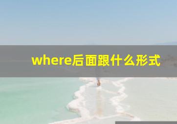 where后面跟什么形式