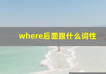 where后面跟什么词性