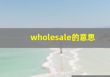 wholesale的意思