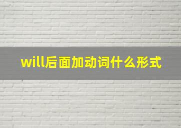 will后面加动词什么形式