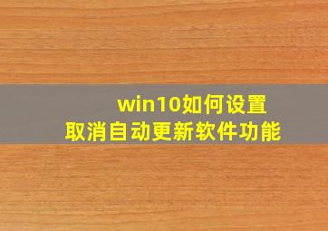 win10如何设置取消自动更新软件功能