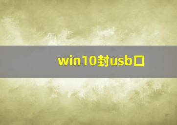 win10封usb口