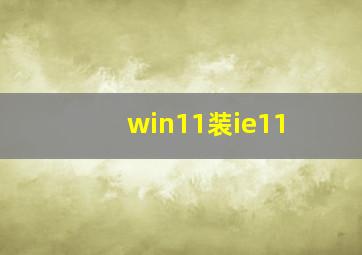 win11装ie11