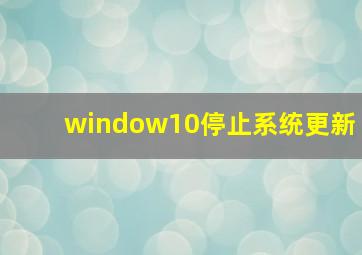 window10停止系统更新