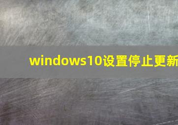 windows10设置停止更新