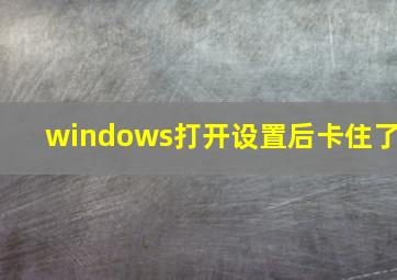 windows打开设置后卡住了