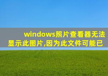 windows照片查看器无法显示此图片,因为此文件可能已