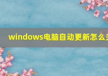 windows电脑自动更新怎么关