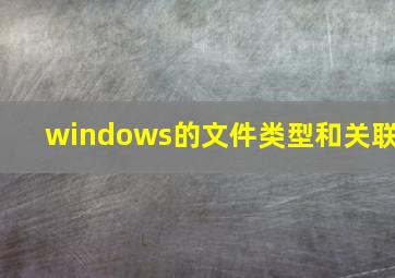 windows的文件类型和关联