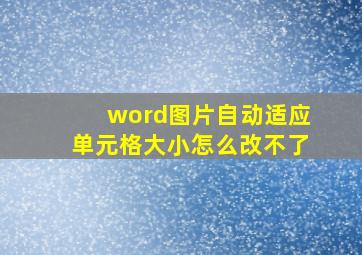 word图片自动适应单元格大小怎么改不了