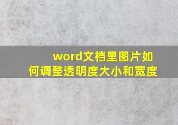 word文档里图片如何调整透明度大小和宽度