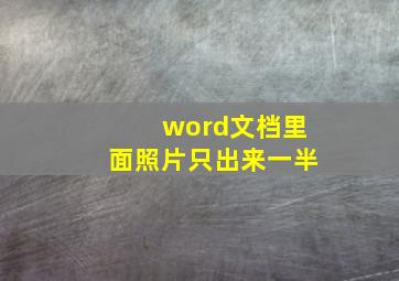 word文档里面照片只出来一半