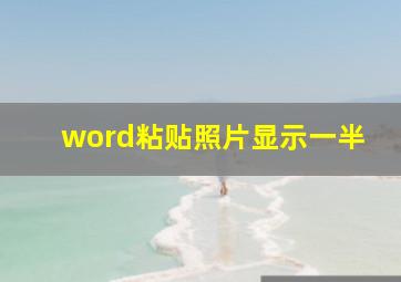 word粘贴照片显示一半