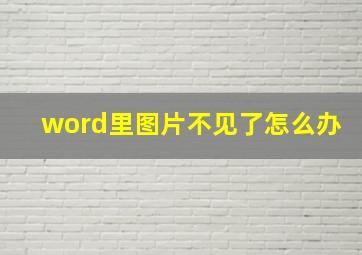 word里图片不见了怎么办