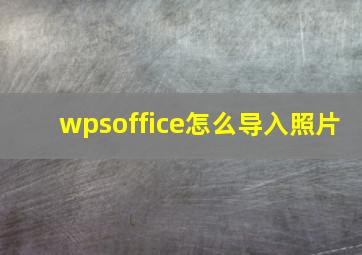 wpsoffice怎么导入照片