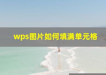 wps图片如何填满单元格