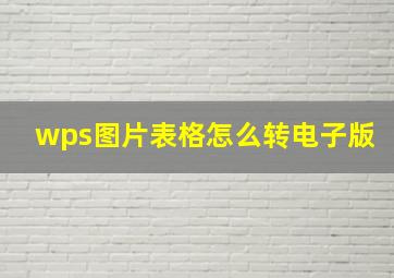 wps图片表格怎么转电子版