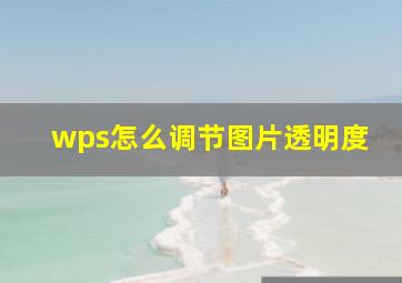 wps怎么调节图片透明度