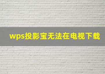 wps投影宝无法在电视下载