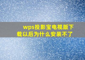 wps投影宝电视版下载以后为什么安装不了