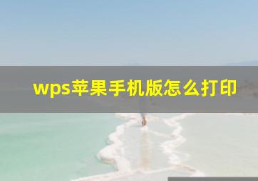 wps苹果手机版怎么打印