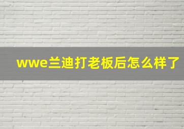 wwe兰迪打老板后怎么样了