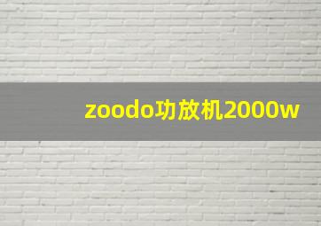 zoodo功放机2000w