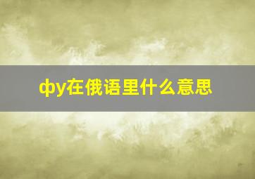 фу在俄语里什么意思