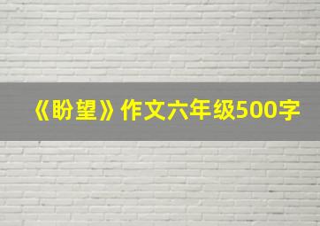 《盼望》作文六年级500字