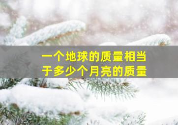 一个地球的质量相当于多少个月亮的质量