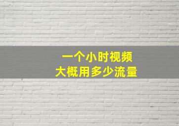 一个小时视频大概用多少流量