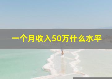 一个月收入50万什么水平