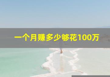 一个月赚多少够花100万