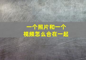 一个照片和一个视频怎么合在一起