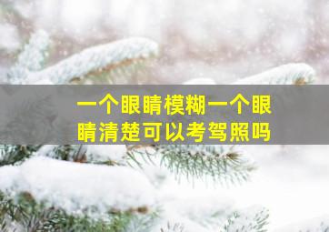 一个眼睛模糊一个眼睛清楚可以考驾照吗