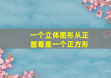 一个立体图形从正面看是一个正方形