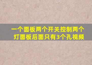 一个面板两个开关控制两个灯面板后面只有3个孔视频