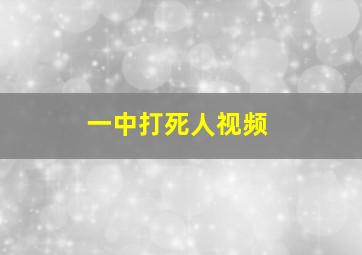 一中打死人视频