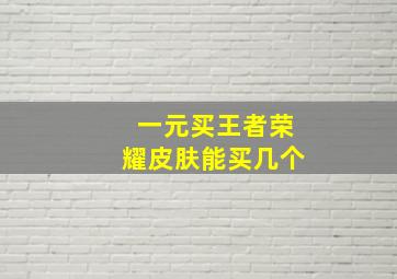 一元买王者荣耀皮肤能买几个