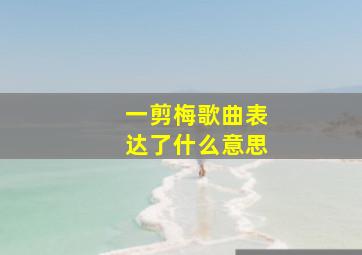 一剪梅歌曲表达了什么意思