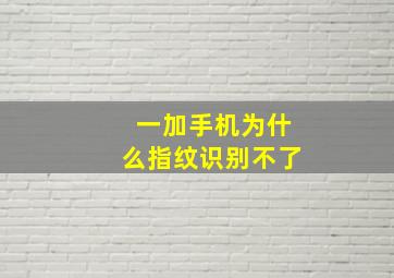 一加手机为什么指纹识别不了