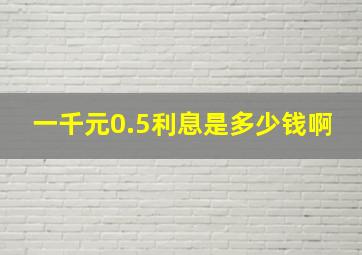 一千元0.5利息是多少钱啊