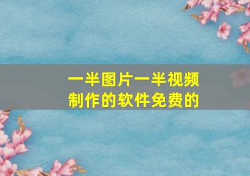 一半图片一半视频制作的软件免费的