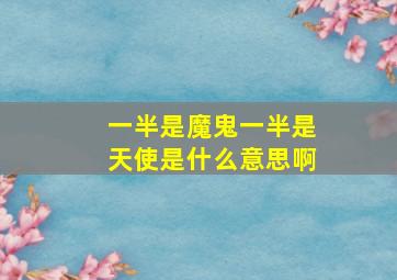 一半是魔鬼一半是天使是什么意思啊