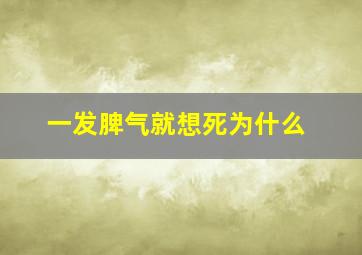 一发脾气就想死为什么