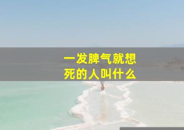 一发脾气就想死的人叫什么