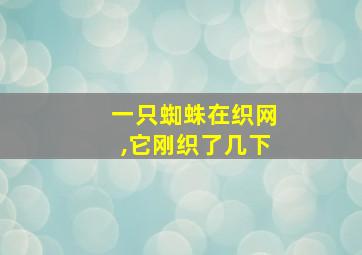 一只蜘蛛在织网,它刚织了几下