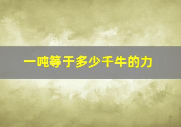 一吨等于多少千牛的力