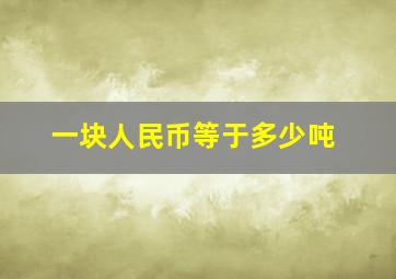 一块人民币等于多少吨