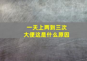 一天上两到三次大便这是什么原因